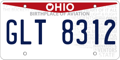 OH license plate GLT8312