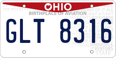 OH license plate GLT8316
