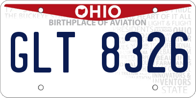 OH license plate GLT8326