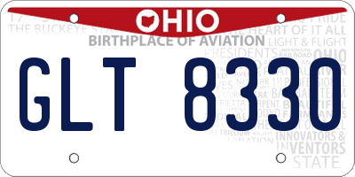 OH license plate GLT8330