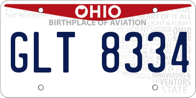 OH license plate GLT8334