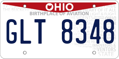 OH license plate GLT8348