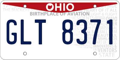 OH license plate GLT8371