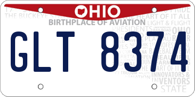 OH license plate GLT8374