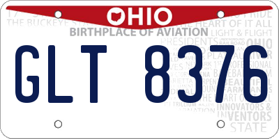 OH license plate GLT8376