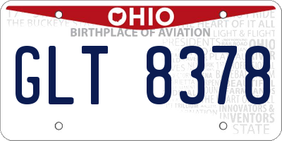 OH license plate GLT8378