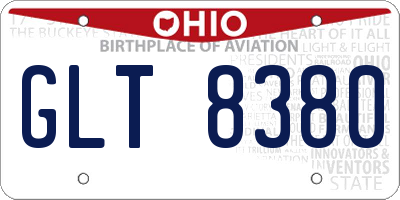 OH license plate GLT8380