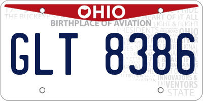 OH license plate GLT8386