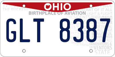 OH license plate GLT8387
