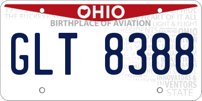 OH license plate GLT8388