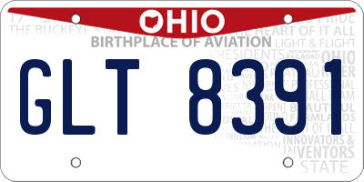OH license plate GLT8391