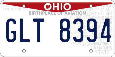 OH license plate GLT8394