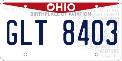 OH license plate GLT8403