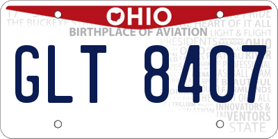 OH license plate GLT8407