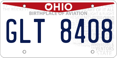 OH license plate GLT8408