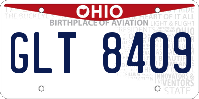 OH license plate GLT8409