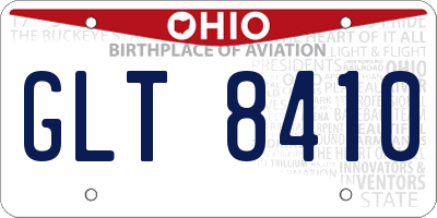 OH license plate GLT8410