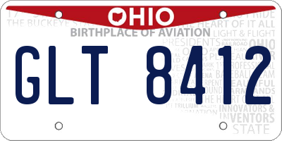 OH license plate GLT8412