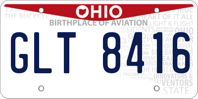 OH license plate GLT8416