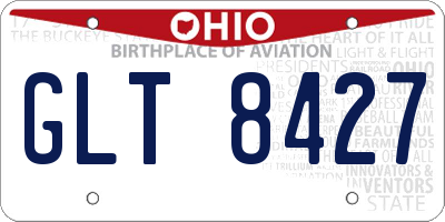 OH license plate GLT8427