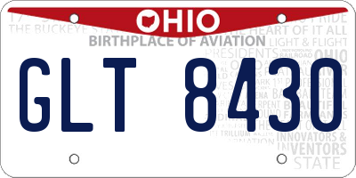OH license plate GLT8430