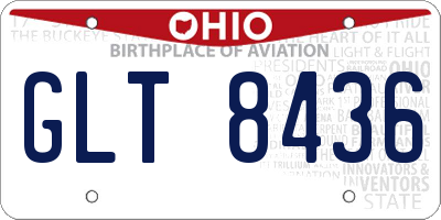 OH license plate GLT8436