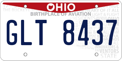OH license plate GLT8437