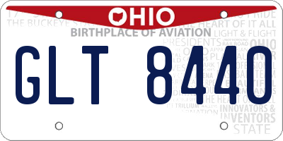 OH license plate GLT8440