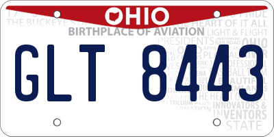 OH license plate GLT8443