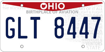 OH license plate GLT8447