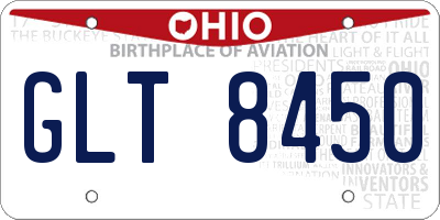 OH license plate GLT8450
