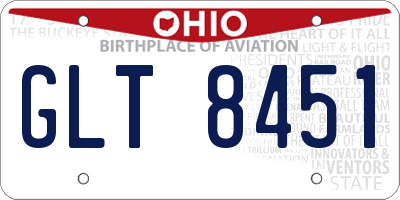 OH license plate GLT8451