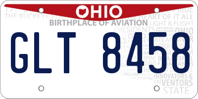 OH license plate GLT8458