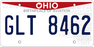 OH license plate GLT8462