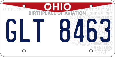 OH license plate GLT8463