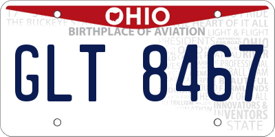 OH license plate GLT8467