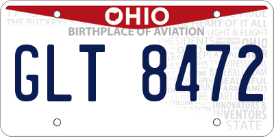 OH license plate GLT8472