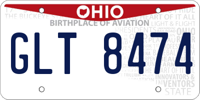 OH license plate GLT8474
