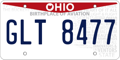 OH license plate GLT8477