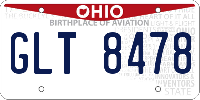 OH license plate GLT8478