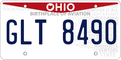 OH license plate GLT8490