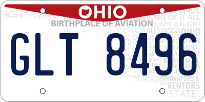 OH license plate GLT8496
