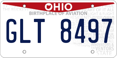 OH license plate GLT8497
