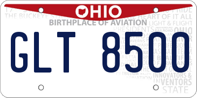 OH license plate GLT8500