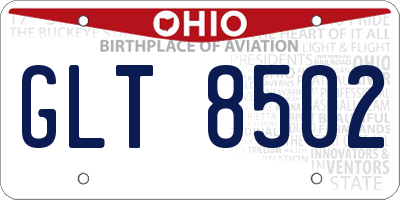 OH license plate GLT8502