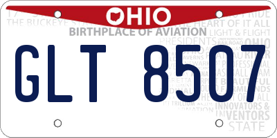 OH license plate GLT8507