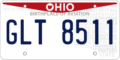 OH license plate GLT8511