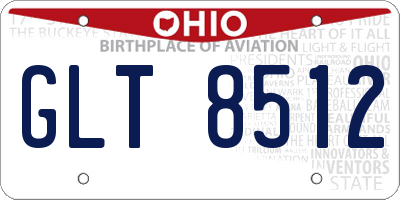 OH license plate GLT8512