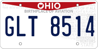 OH license plate GLT8514