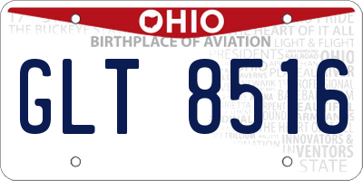 OH license plate GLT8516